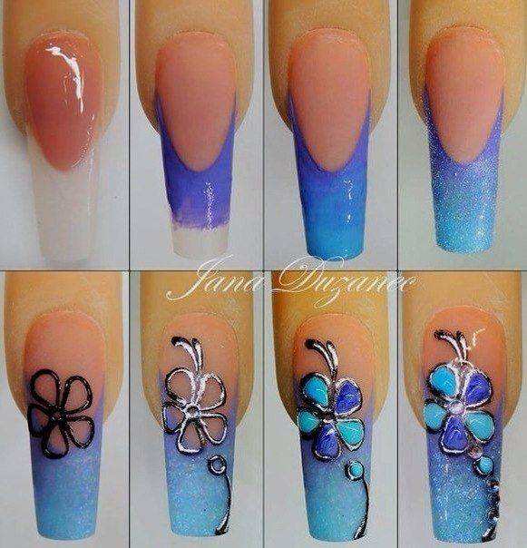 Рисунки на ногтях акриловыми красками цветы. рисование на ногтях акриловыми красками. техника для начинающих