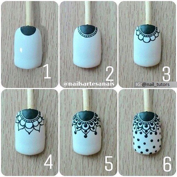 Как сделать простой рисунок на ногтях? схемы легких рисунков на ногтях
