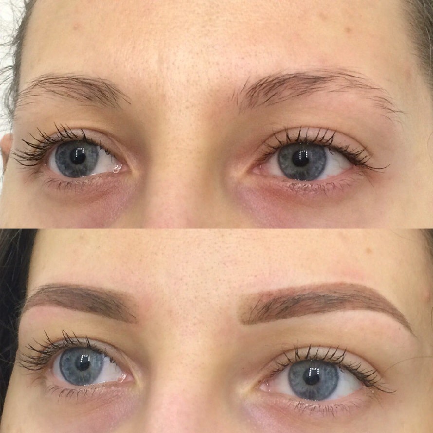 Перманентный макияж бровей: фото до и после, сколько держиться