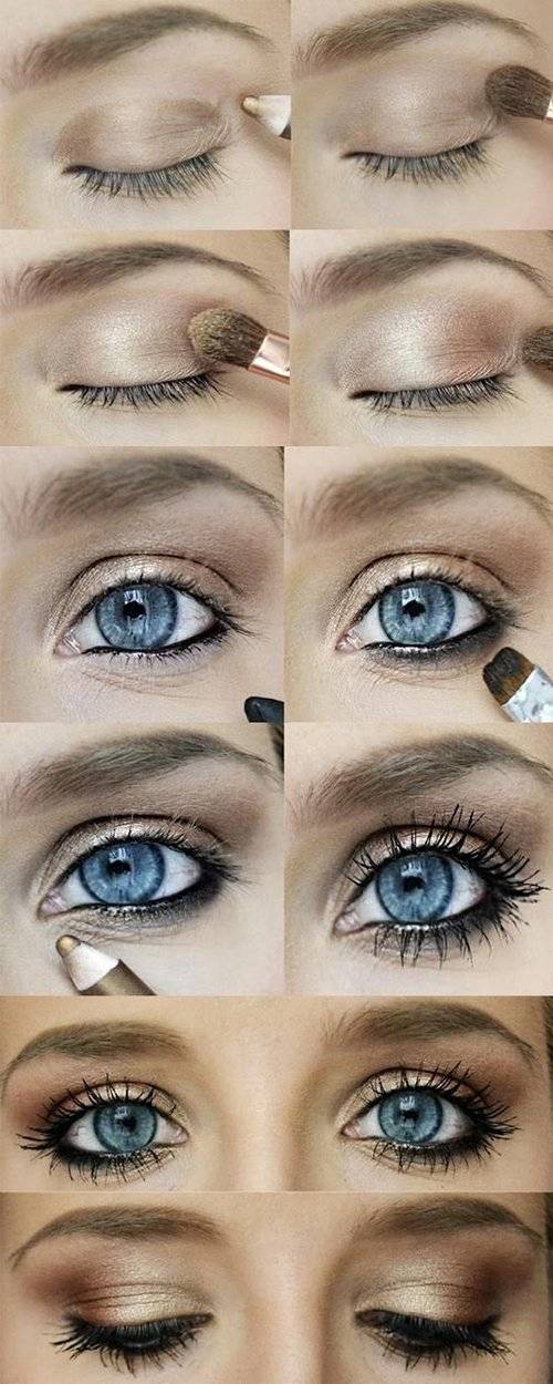 Дневной макияж для голубых глаз (50 фото) — тенденции, пошаговые инструкции