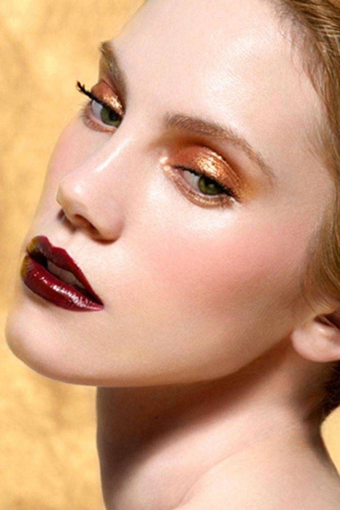 Золотой макияж: подбор косметики в золотистых тонах