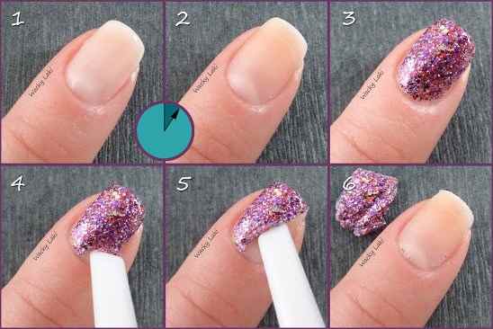 Как правильно и легко наносить на ногти блестки