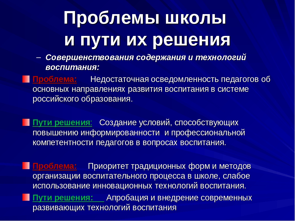 Проблемы воспитания в школе и пути их решения презентация