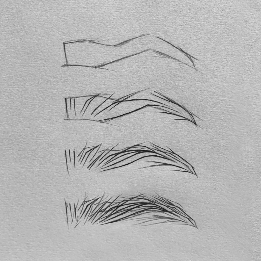 Как нарисовать брови поэтапно