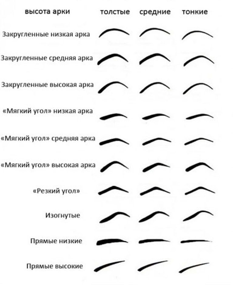 Схема покраски бровей правильно