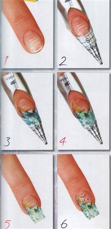 Как сделать аквариумный дизайн ногтей акрилом (с фото и видео)
