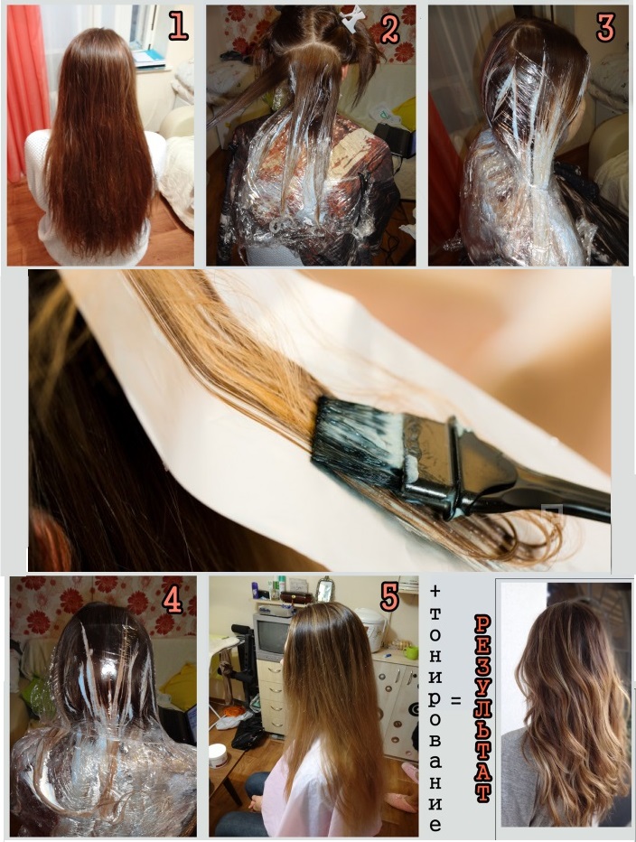 Процедура венецианского мелирования волос