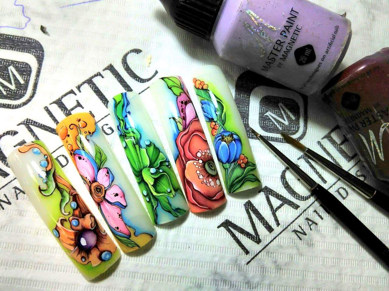 Рисунки на ногтях акриловыми красками на гель-лак: химия красоты -