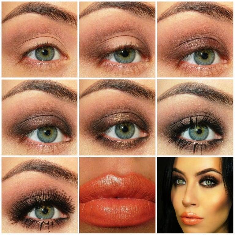 Различные виды макияжа для зеленых глаз.