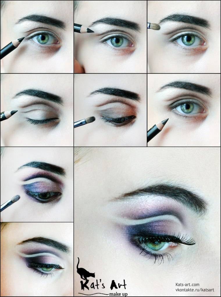 Черно- белый макияж, создаем стильный white- black make up |