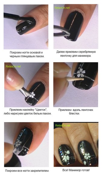 Как сделать простой рисунок на ногтях? схемы легких рисунков на ногтях
