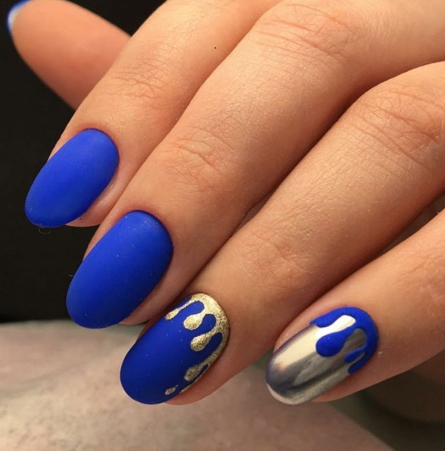 Синий маникюр - 50 фото идей красивого дизайна ногтей в синих тонах