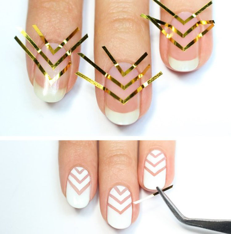 Создание дизайна ногтей с полосками