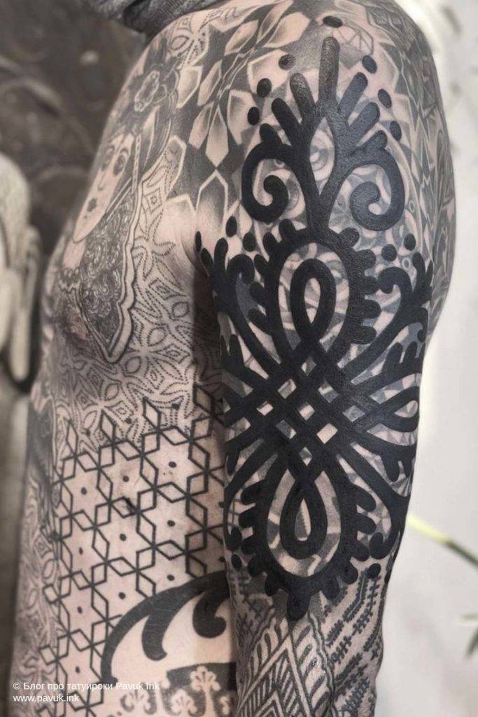 Тату блэкворк- создание хной blackwork татуировки у себя дома