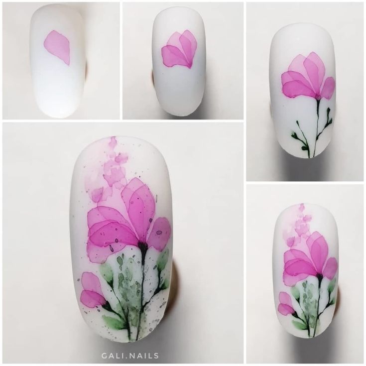 Цветы на ногтях гель-лаком: как рисовать пошагово, чем сделать узоры, объемный рисунок, роспись, простые цветы