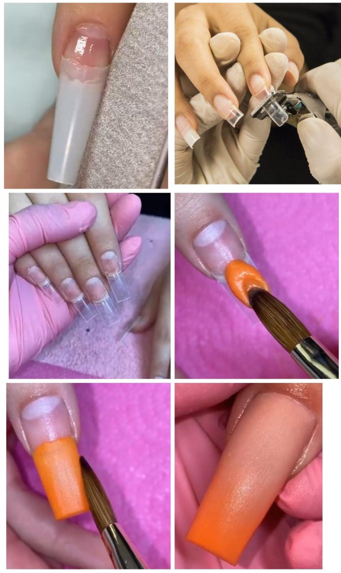 Техника наращивания ногтей гелем на типсах в домашних условиях, поэтапно для начинающих: фото, видео