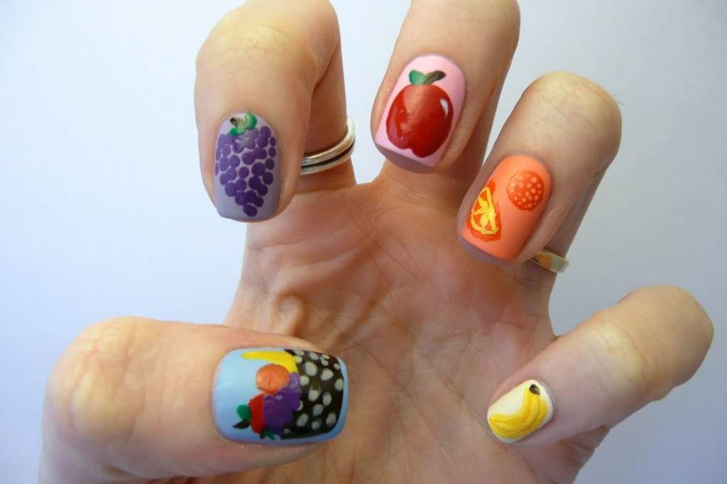 Фимо дизайн ногтей с фруктами: фото, видео