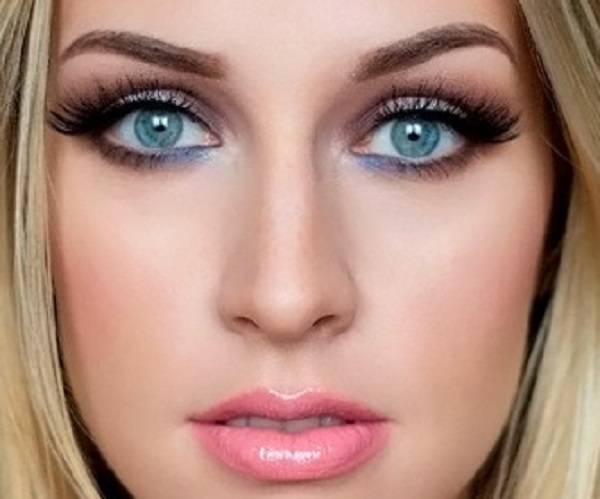 Свадебный макияж для блондинок - с голубыми глазами