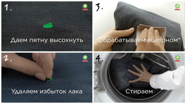 Как вывести лак для ногтей с одежды: чем отстирать с ткани, лучшие способы