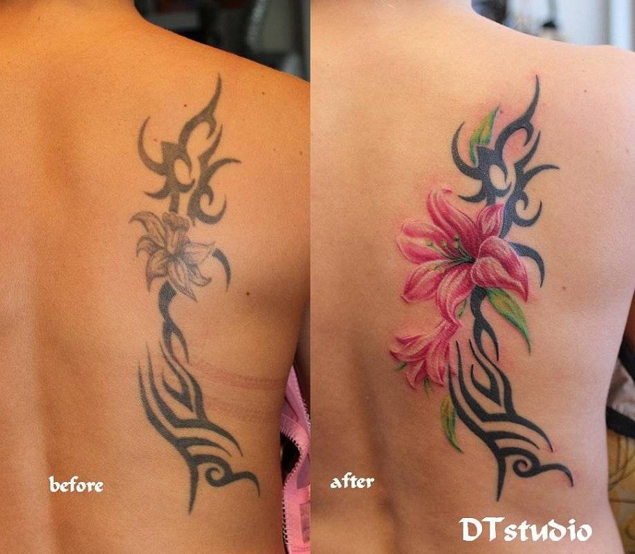 Татуировки на шрамах - фото перекрытия тату рубцов | tattoo academy
