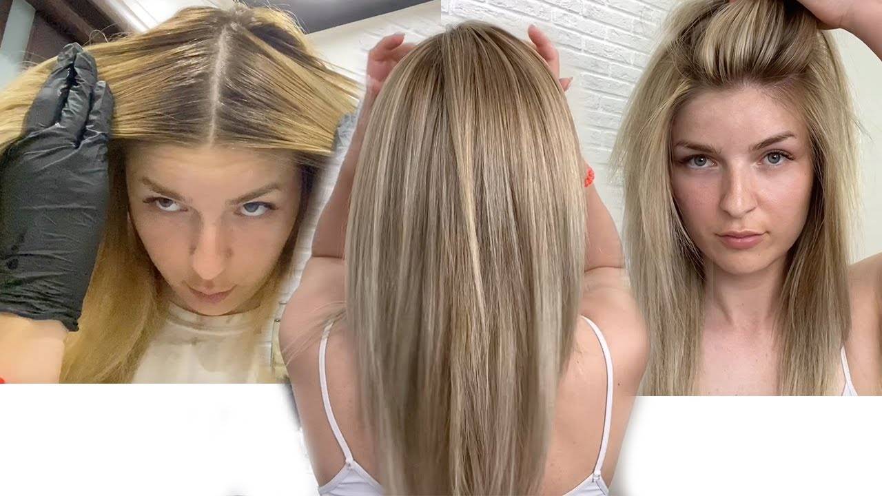 Мелирование корней у блондинок фото до и после