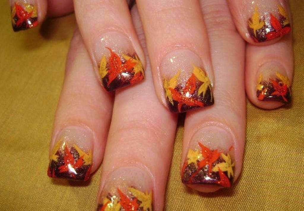Стильные рисунки на ногтях: осень