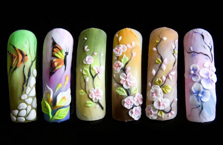 Лепка на ногтях фото: 100 идей модного маникюра ногтей