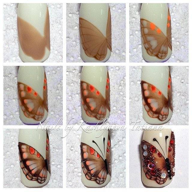 Бабочка на ногтях пошагово для начинающих. как научиться рисовать на ногтях в домашних условиях