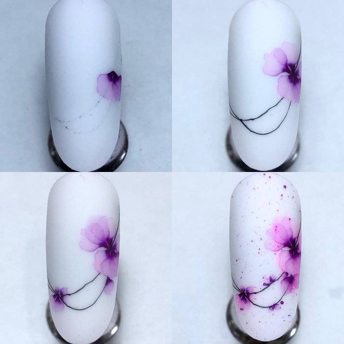 Легкие способы нарисовать цветы на ногтях гель-лаком