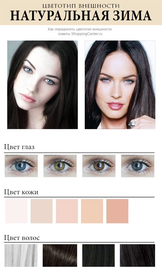 Цветотип зима. особенности и виды ~