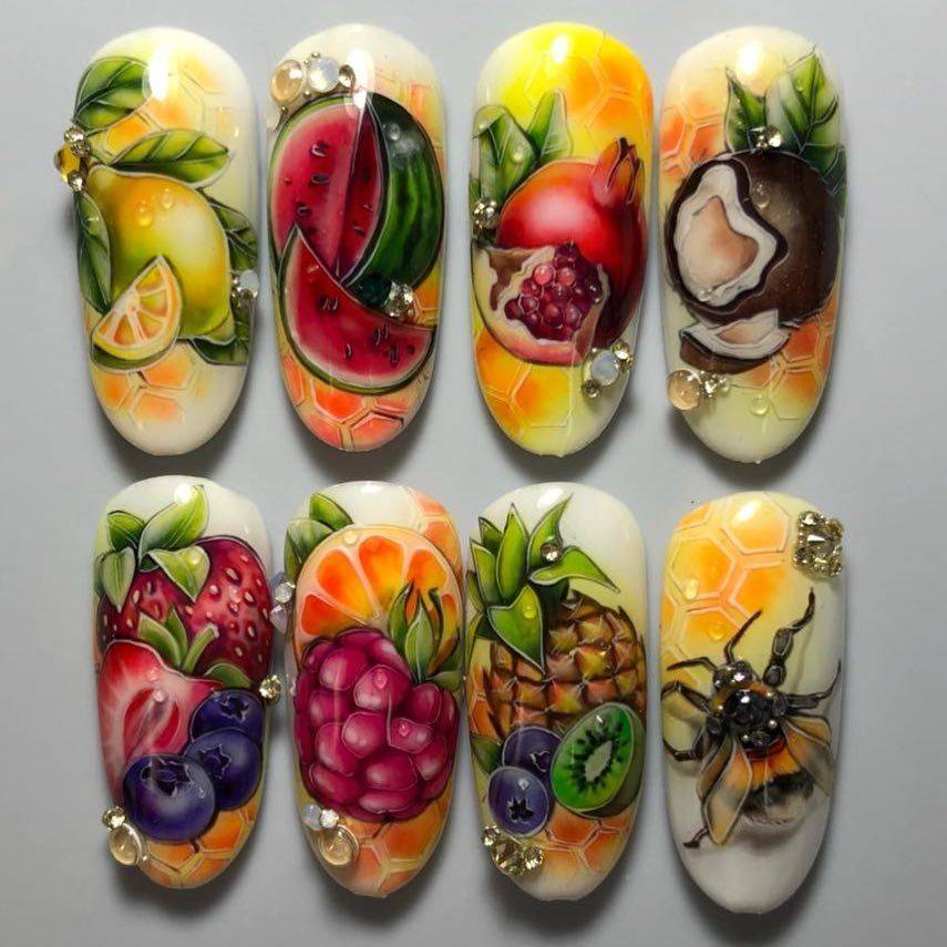 ᐉ самые красивые идеи маникюра с фруктами и ягодами - gsm-masters73.ru