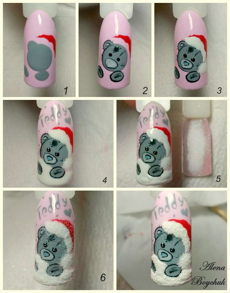 Мишка тедди на ногтях: фото маникюра, рисунки, зимний дизайн пошагово, наклейки