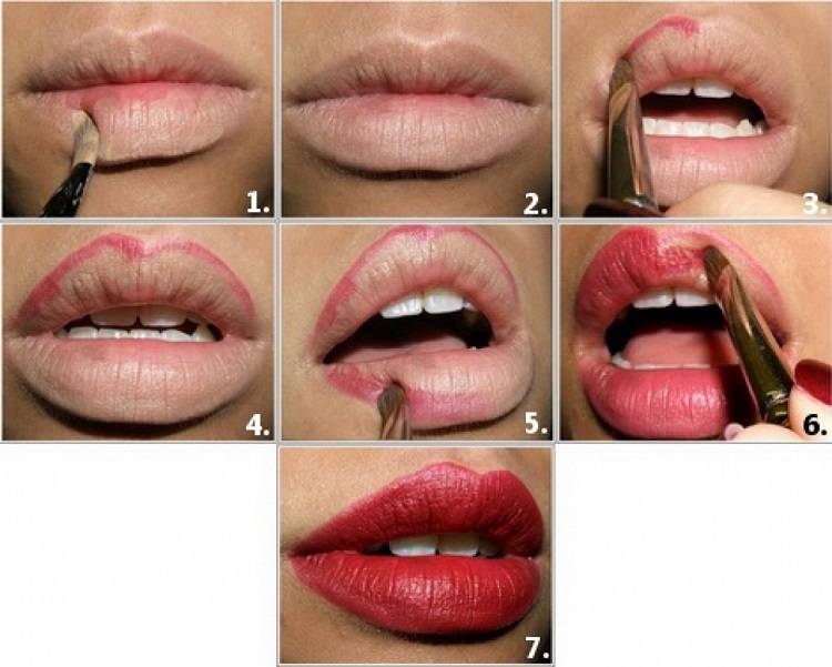 Увеличение губ с помощью макияжа