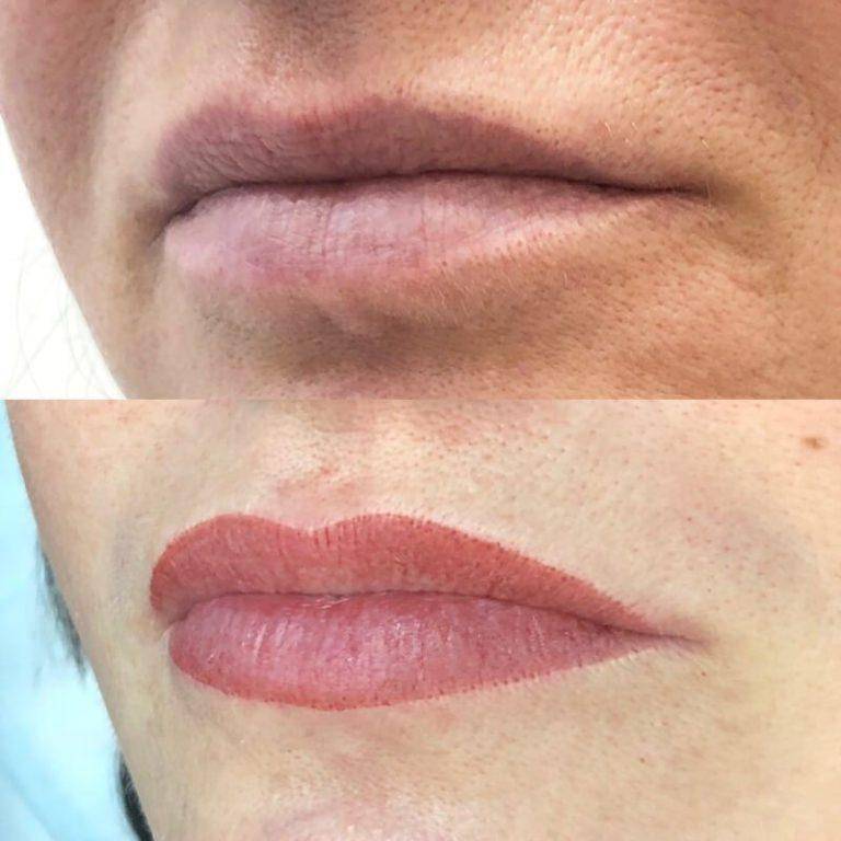 Перманентный макияж губ: 30+ фото до и после