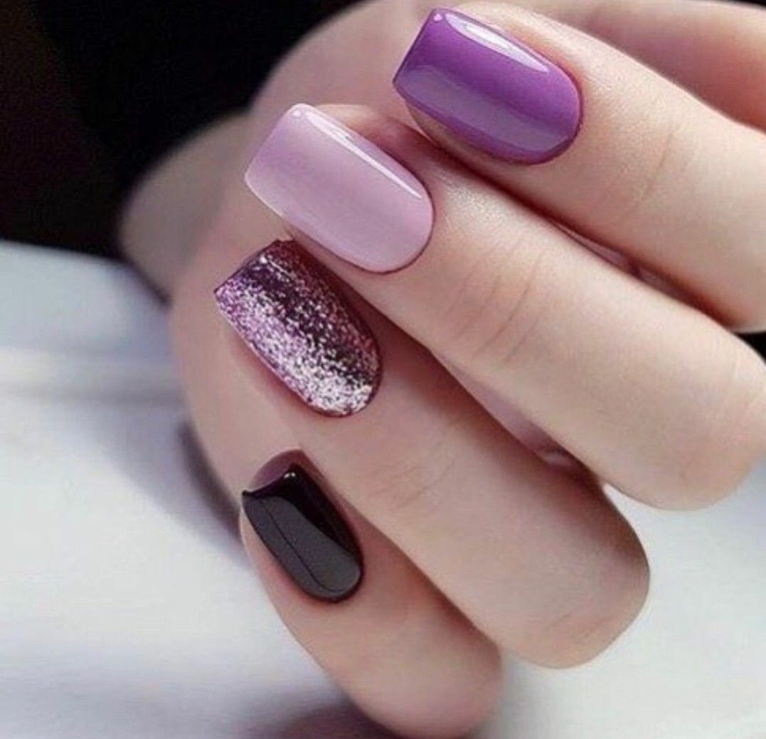 Маникюр цвет лака для ногтей. Ногти однотонные. Маникюр в розово сиреневых тонах. Маникюр фиолетовый с розовым. Красивые однотонные ногти.
