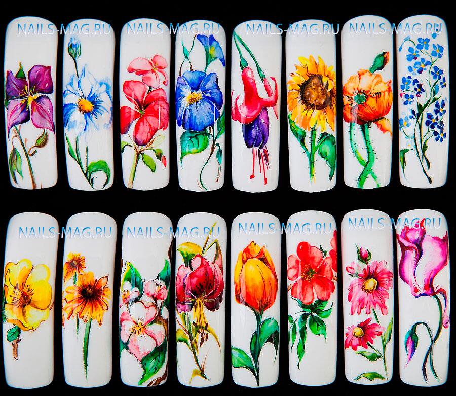 Маникюр с цветами: лучшие рисунки на ногтях (фото)