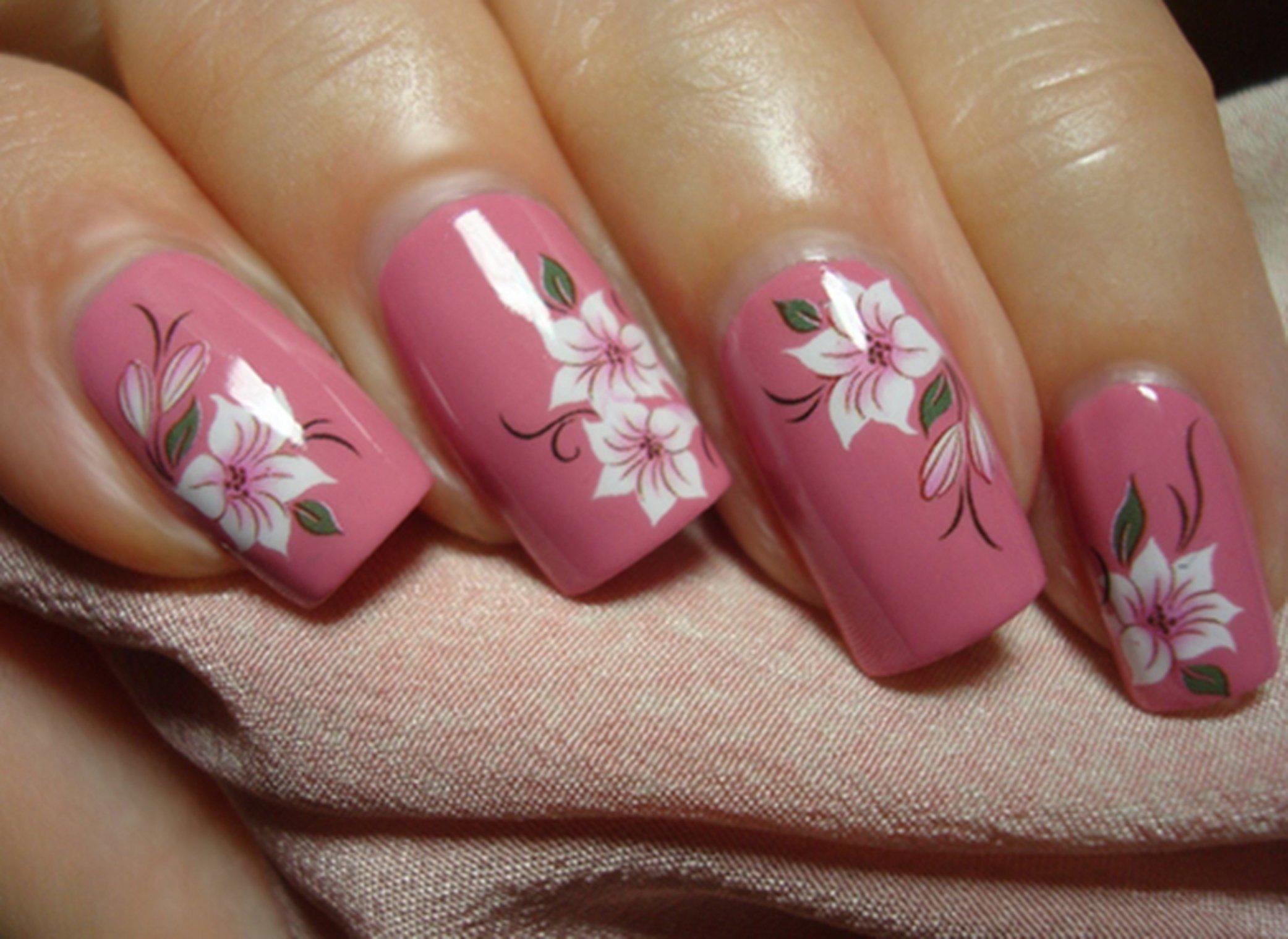 Гелевые ногти цветы