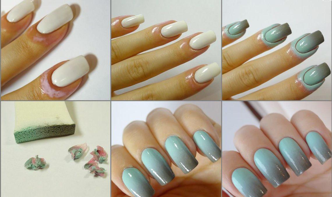 Как сделать градиент на ногтях гель-лаком с видео и фото