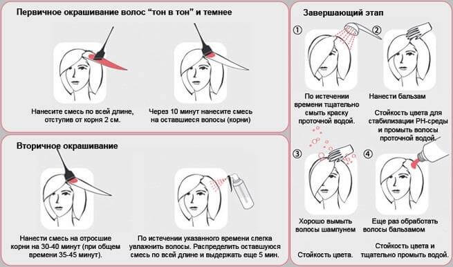 Схема тонирования волос