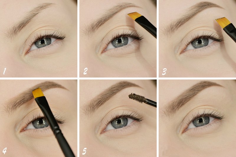 Как сделать макияж бровей тенями