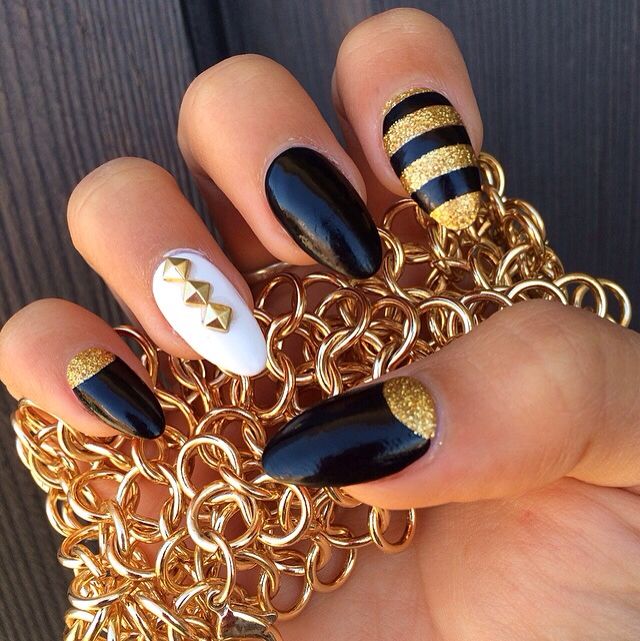 Маникюр с золотом: красивый золотой дизайн ногтей, фото-идеи