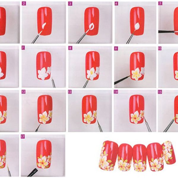Флористические мотивы: техника рисования цветов на ногтях