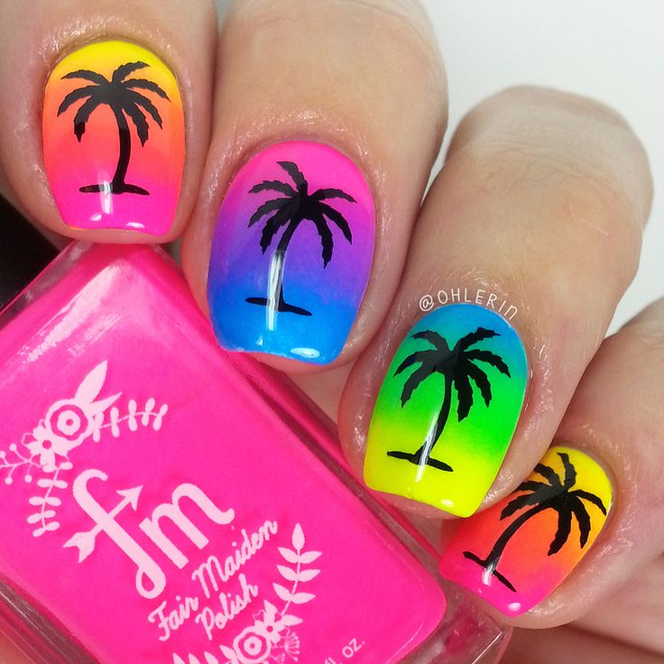 Тропический маникюр: восхитительный дизайн ногтей в экзотических ярких красках. маникюр с пальмами: креативные идеи декора и советы по использованию