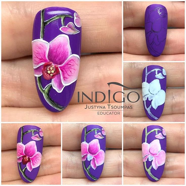 Орхидея на ногтях: пошаговая инструкция разных техник и дизайнов