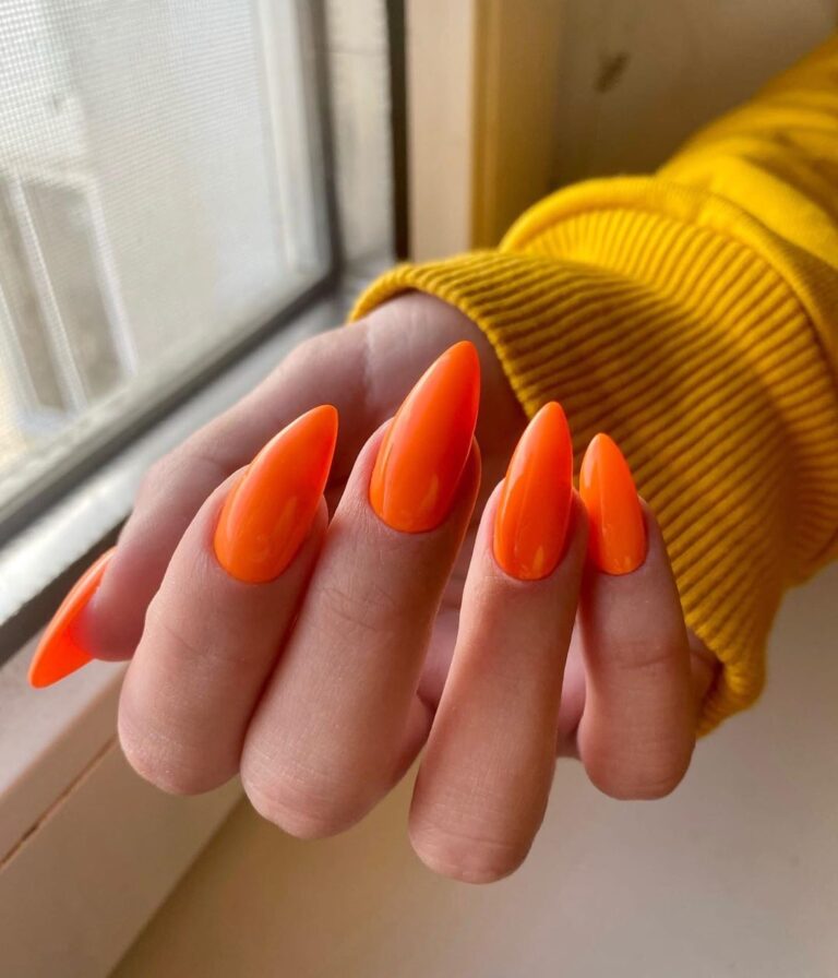 Оранжевый маникюр – яркий дизайн в оранжевом цвете