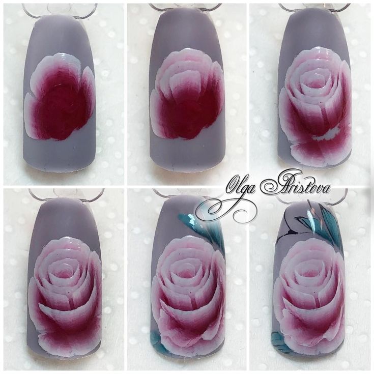 Маникюр с розами на ногтях: идеи, фото. как рисовать акриловые, трафаретные и объемные розы на ногтях, как сделать френч с розами и розы по мокрому на ногтях?