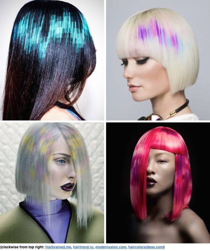 Пиксельное окрашивание волос: фото лучших образов, модные тенденции