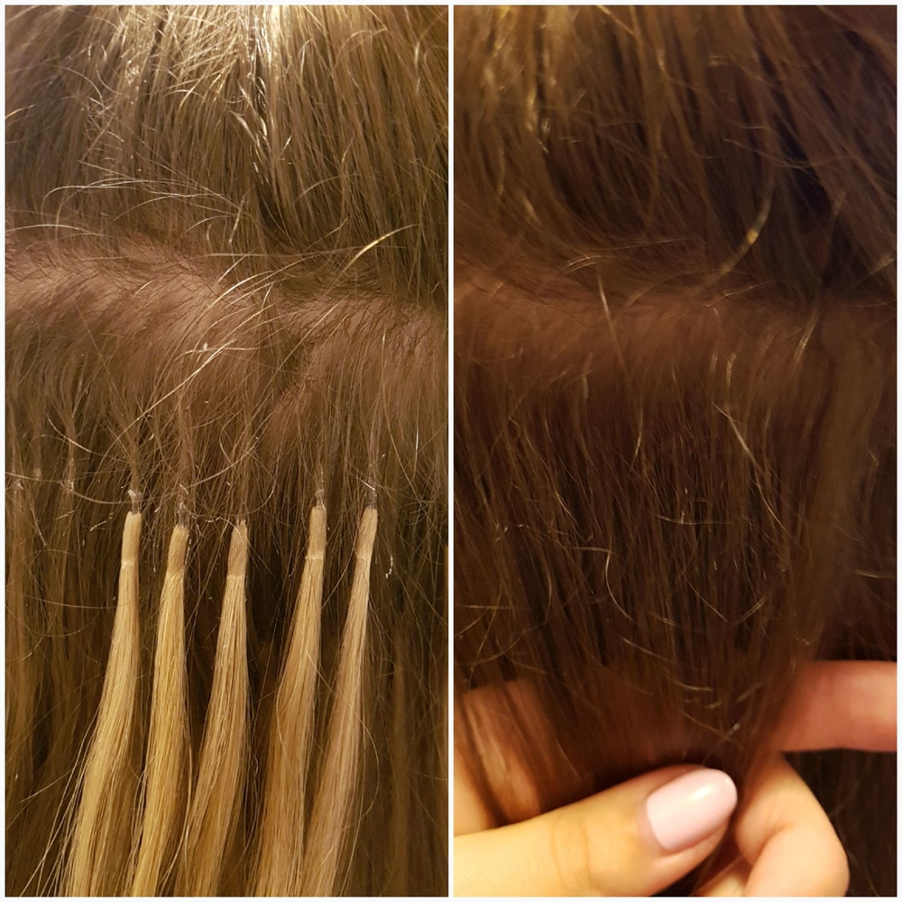 Фото волосы после снятия нарощенных волос