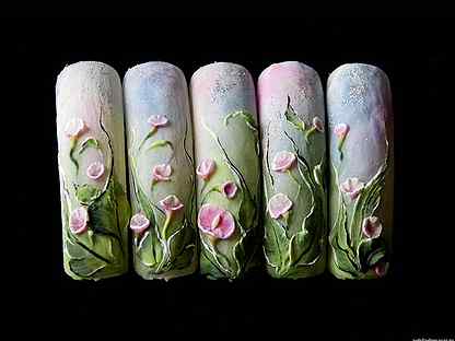 Рисунки акриловыми красками на ногтях в домашних условиях для начинающих, фото