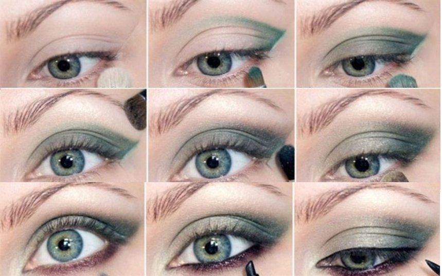 Макияж для зеленых глаз под разный цвет волос, дневной и вечерний make up